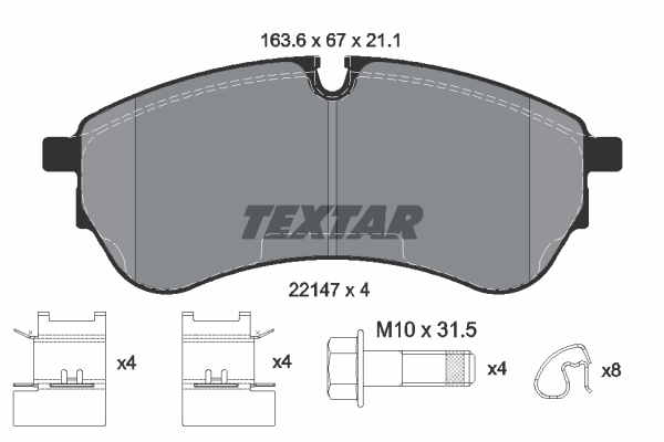 Sada brzdových platničiek kotúčovej brzdy TEXTAR